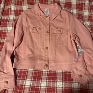Disney Pink Jean Jacket with Bow Details